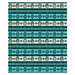 Teal and aqua mosaic textured border stripe with stripes of dragon flies and florals.