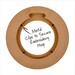 Back of circular beaded embroidery hoop frame with wood veneer finish.