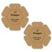 Two hexagonal cardboard tags labeled 1" Hexagon with Tack It Easy.