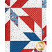 A super close up on one of the block, showing patchwork design as well as fabric prints and colors.