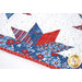 A close up on one end of the runner, demonstrating patchwork details.
