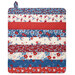 The finished Dry Ideas mat colored in red, white, and blue fabrics from the Front Porch Charm collection, isolated on a white background. 