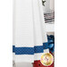 A close up on the bottom of the towel, showing details on the fabric stripe.