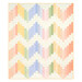 The completed Ridiculously Easy Jelly Roll Quilt colored in soft blues, peach pinks, and cream fabrics from the Pastel Prairie collection from Moda Fabrics, isolated on a white background. 