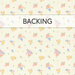 A cream fabric with tossed floral clusters. A banner at the top reads "backing".