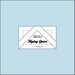 The 1" x 2" Flying Geese Square Up Ruler isolated on a blue background. 