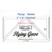 The 3" x 6" Flying Geese Ruler in its packaging and isolated on a white background. 