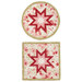 The two completed white Folded Star Hot Pads, isolated on a white background. 