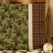 A closer look at the pillowcase, showing details on the fabrics.