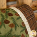 A closer look at the pillowcase, showing details on the fabrics.