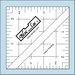 The 2.5" Half-Square Triangle Ruler isolated on a blue background. 