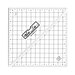 The 6.5" Half-Square Triangle Ruler in its packaging and isolated on a white background. 