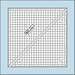 The 12.5" Half-Square Triangle Ruler isolated on a blue background. 