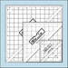 The Half-Square Triangle Ruler Set #2 isolated on a blue background. 