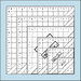 The Half-Square Triangle Ruler Set #1 isolated on a blue background. 
