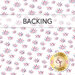 A swatch of white fabric with red and blue fireworks; a translucent banner across the top reads "Backing", and a gold Shabby Fabrics logo sits in the bottom right corner.