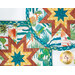 A closer look at the two Folded Star Hot Pads, demonstrating fabric color and print details.