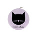 An isolated shot of the pink cat tape measure by Bohin on a white background. 