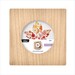 Square embroidery hoop frame with wood veneer finish.