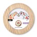 Round embroidery hoop frame with wood veneer finish.