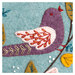 A close up on a appliqué bird. 
