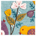 A close up on a appliqué flower. 