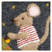 A close up on a appliqué mouse. 