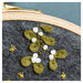 A close up on a appliqué mistletoe.