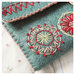 A close up on the embroidery stitching on the bag. 