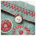 A close up on the button closure. 