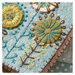 A close up on the embroidery stitching on the needle case. 