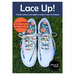 Image of the orange Lace Up! pattern featuring white sneakers with colorful laces and blue shoe aglets