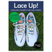 Image of the green Lace Up! pattern featuring white sneakers with colorful laces and blue shoe aglets