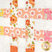 A super close up on the patchwork of the quilt, demonstrating layout and fabric details.