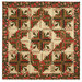 The completed Cactus in the Cabin quilt, colored in red, cream, sage green, and soft black metallic fabrics from the Merry Manor Metallic 2025 collection from Moda Fabrics, isolated on a white background. 