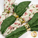 A close up on the napkins, demonstrating fabric and color details.