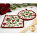 A closer look at the two Folded Star Hot Pads, demonstrating fabric color and print details.