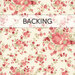 A swatch of cream fabric with small, sprawling flowers and vines. A transparent banner at the top reads "Backing".