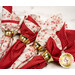 A closer look at the four napkins, demonstrating fabric print and color details.