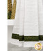 A close up on the bottom of the towel, showing details on the towel texture and the fabric stripe.