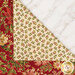 A top down shot of the napkin, folded so as to demonstrate the two reversible prints.