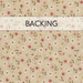 A swatch of taupe mottled fabric with tossed flowers and stars. A transparent banner at the top reads "Backing." 