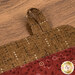 A super close up on the mat showing details on the fabric loop for hanging and drying the project.