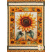 A closer look at the panel, showing details on the sunflower.