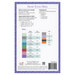 The back of the cross stitch pattern listing floss requirements and pattern information.