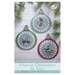 The front of the cross stitch pattern, showcasing the finished projects alongside the pattern name. 