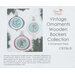 Packaging label for the backer showing three vintage-style ornament designs with holiday themes.