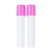 Two white and pink glue tubes are standing upright next to each other