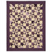 The completed Playing Favorites Quilt colored in rich cream and purple fabrics from the Plumberry Farm collection by Marcus Fabrics, isolated on a white background. 