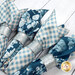 A close up on the napkins, demonstrating fabric and color details.